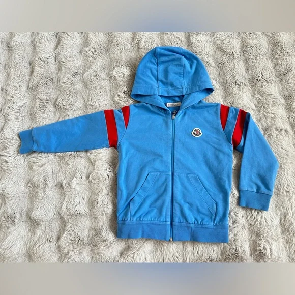 Moncler zip up hoodie blue size 3 - Picture 1 of 8